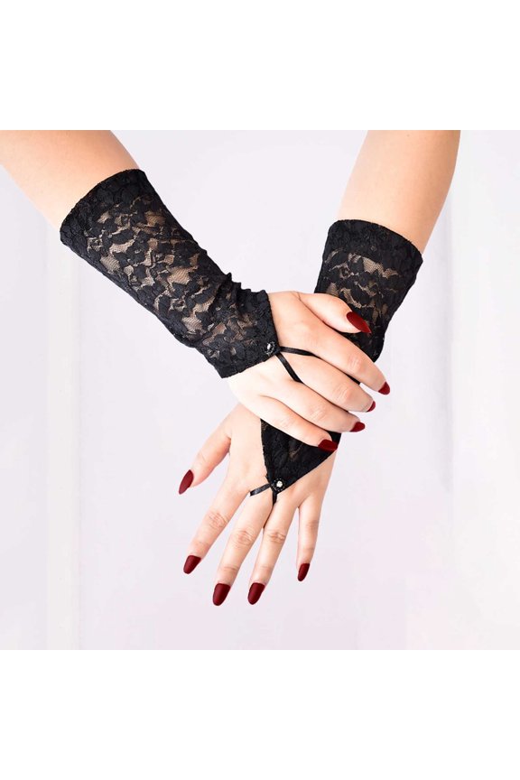 Lace Fingerless White Short Bride Wedding Floral Bridal for Women Mittens for Women Cold Weather Heated