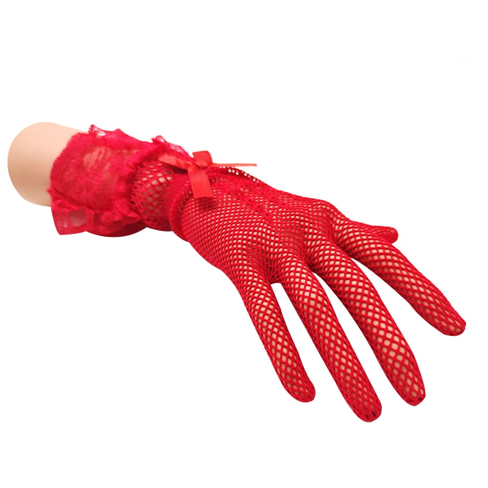 Lace Fishnet Gloves Elegant Short Courtesy Summer Gloves Wrist