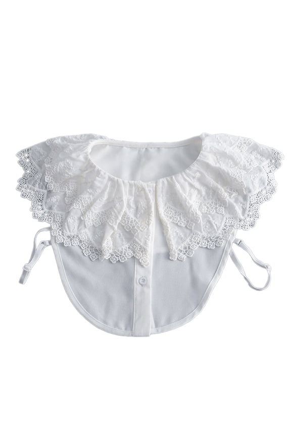 Lace Floral Collar Elegant Sweet Girls Blouse Collar Detachable for Lady Delicate Embroidery Collar Floral Pattern