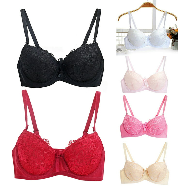 Lace Floral Full Coverage Underwire Bra T-shirt Bras for Women,36B