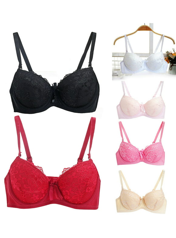 Lace Floral Full Coverage Underwire Bra T-shirt Bras for Women,36B