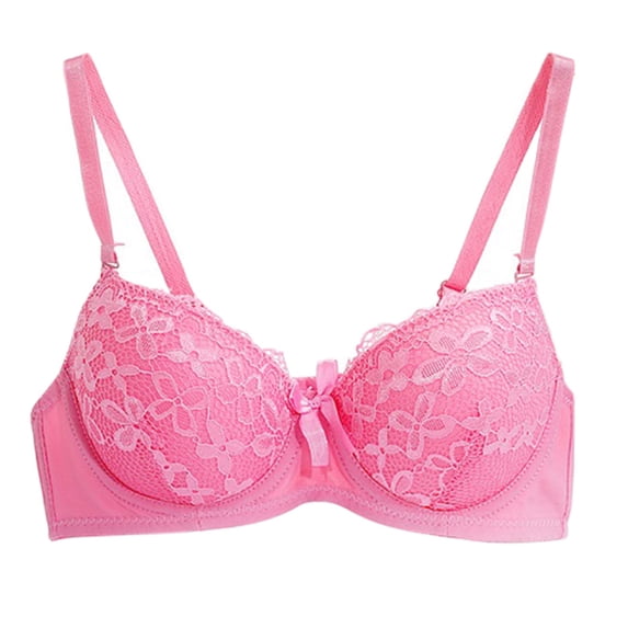 Lace Floral Full Coverage Underwire Bra T-shirt Bras for Women,40B