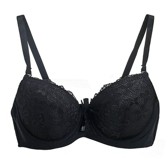 Lace Floral Full Coverage Underwire Bra T-shirt Bras for Women,40B