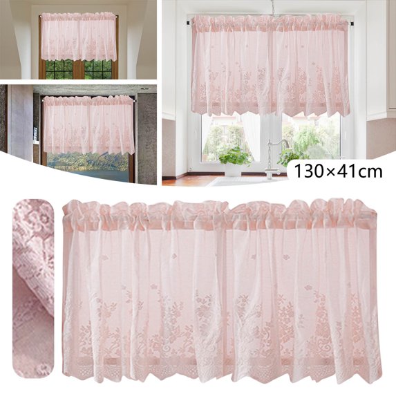 Lace Floral Lace Curtains Kitchen Coffee Curtains Bedroom Rod Curtains Lace Short Curtains Lace Curtains 51 X 16 Inches 1Panels, E