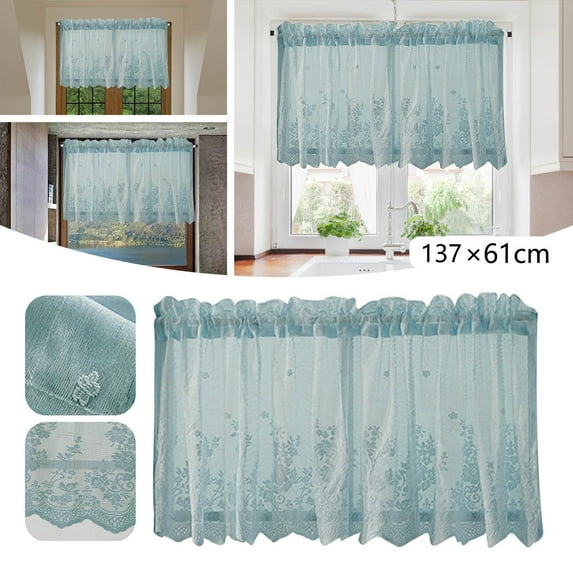 Lace Floral Lace Curtains Kitchen Coffee Curtains Bedroom Rod Curtains Lace Short Curtains Lace Curtains 54 X 24 Inches 1Panels Polyester Curtains,C,Polyester