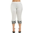 thumbnail image 1 of Lace Floral Leggings for Women Plus Size High Waisted Capris Stretch Lace Trim Cropped Tights Yoga Shorts Pant, 1 of 7