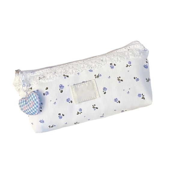Lace Floral Pen Bag Large Capacity Pencil Case Pencil Box For Erasers Rulers Markers Storage