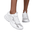 thumbnail image 1 of Lace Flower Embroidered Sneakers for Women Platform Sneakers for Women Comfortable Casual Tennis Shoes Lace Up Fashion Walking Shoes, 1 of 8