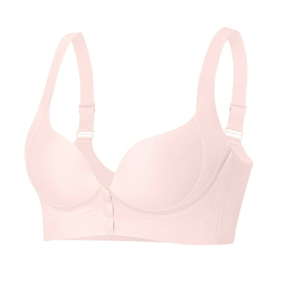 Lace Flower Women's Wireless Bra, Plus Size Gathered Daily Underwear, Comfortable Breathable Lingerie for Everyday Wear #Pink,XXXL