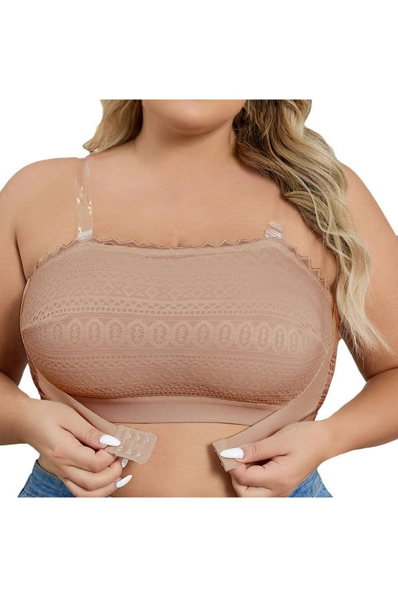 Lace Front Closure Bra Strapless Bralette Backless Design Comfortable Seamless Support Everyday Wear