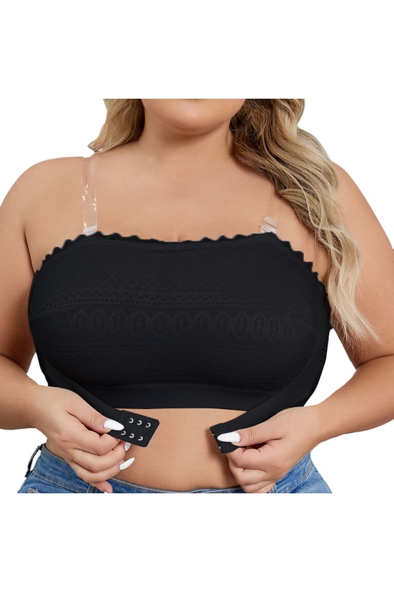 Lace Front Closure Bra Strapless Bralette Backless Design Comfortable Seamless Support Everyday Wear