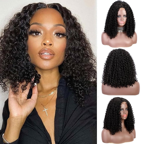 Lace Front Wig Human Hair Middle Part Bob With Plucked Brazilian Hair Wigs For Black Women 14 Inch