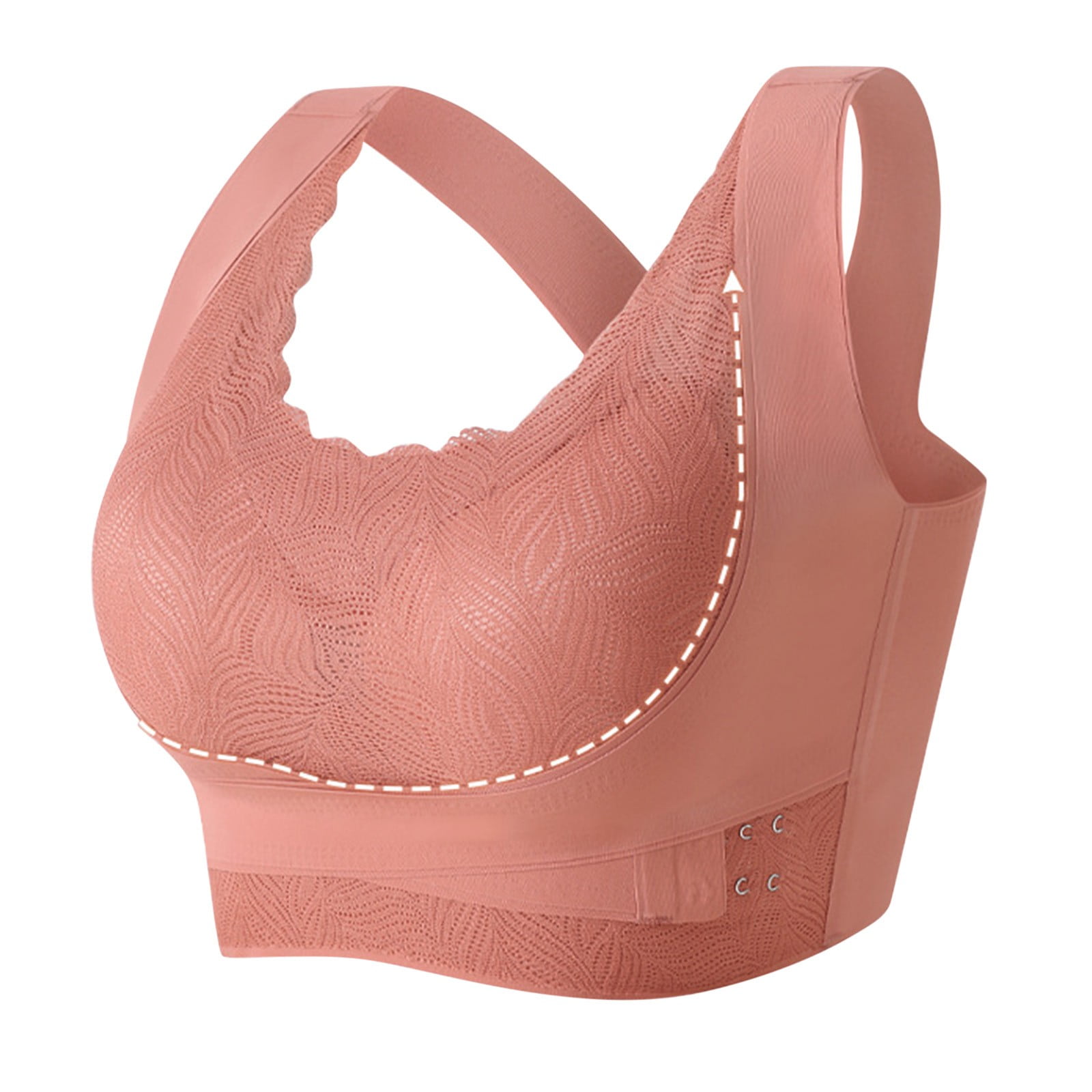 Lace Full Coverage Front Closure Bras for Women Comfy Straps Push Up