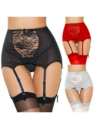 iOPQO Intimates womens underwear Women Lingerie Garter Belt Stocking y  Fishnet Thigh High Tights Suspender Pantyhose Lace Lingerie Black One Size
