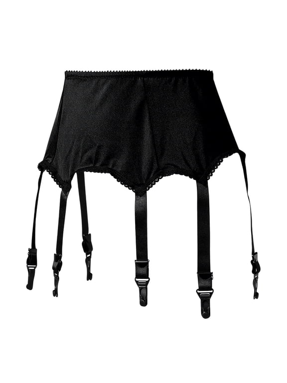 Lace Garter Belt,Stocking Suspender,Metal Clip Garter,Stylish Lace Garter Belt with Multi Strap and Metal Clip Adjustable Waist Design Comfortable Suspender Accessory for High Stockings,Black,XL