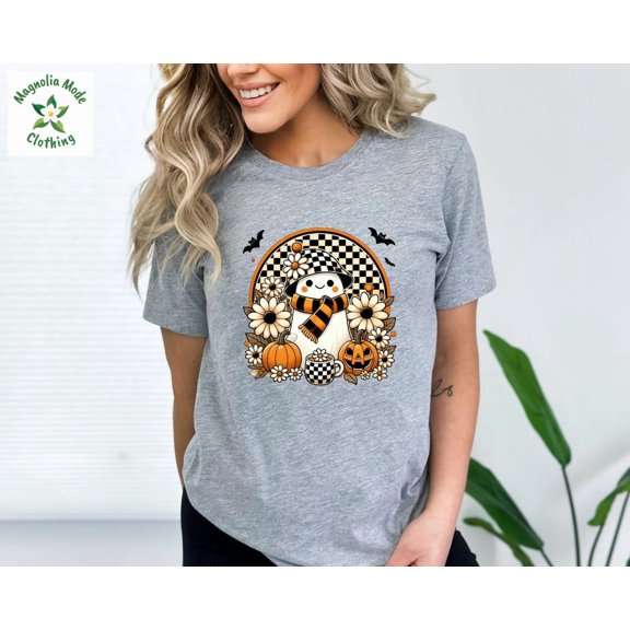 Lace Ghost Shirt, Spooky Coquette Shirt, Girly Ghost Orange Bow Shirt, Lacey Ghost Tee, Spooky Season Top Outfit All Size S-5Xl