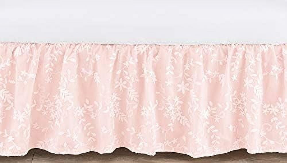 Lace Girl Baby Nursery Crib Bed Skirt Dust Ruffle Light Blush