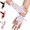 thumbnail image 1 of GPOECD Lace Gloves Carnival Short Embroidered Fingerless Tea Party Opera Prom Masquerade Evening Dress Mittens, 1 of 4