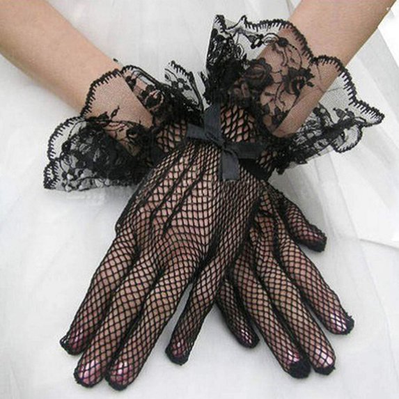 Lace Gloves White Wedding Gloves Short Floral Gloves Party Bridal Hand Accessories for Women and Girls Ladies Lace Gloves Elegant Short Lace Gloves Tea Party Gloves for Women Wedding Dinner Party