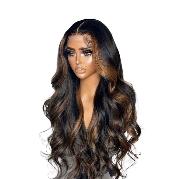 Lace Glueless Wig Human Hair Ombre Body Wave Hd Lace Front Wigs Breathable, lightweight