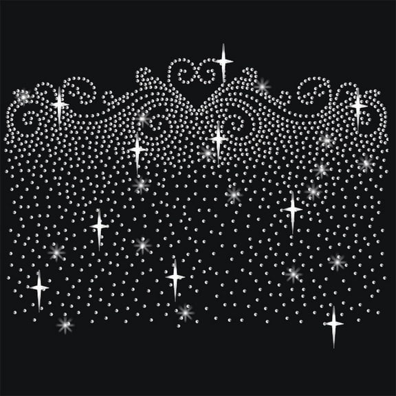 Lace Gradient Rhinestone Iron on Hotfix Heat Transfer Decal Bling Rhinestone Decals Rhinestone Heat Transfer Patch Clothing Repair Applique for DIY handcrafting