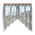 thumbnail image 1 of Lace Half Curtain with Rod Cover, Sheer Window Shade for Kitchen Bathroom Living Room Bedroom Doorway, Elegant Translucent Design Easy to Install and Washable, 1 of 5