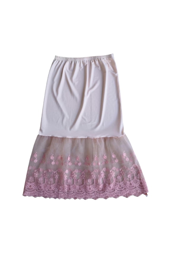 Lace Half Slip Skirts Extender Elastic Waist A-line Hollow Petticoat Underskirt