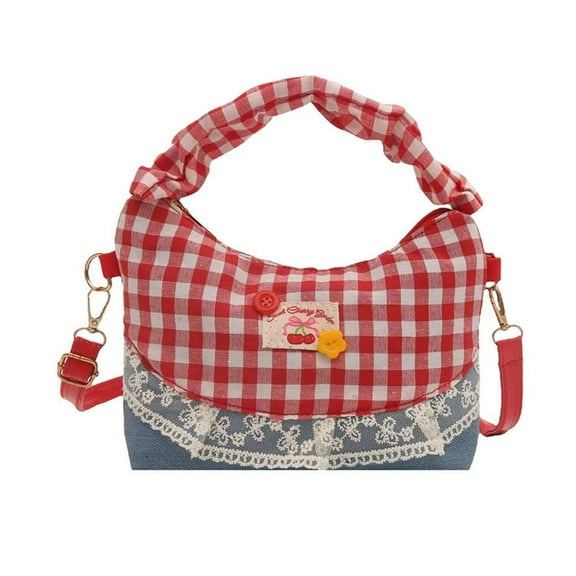 Lace Handbag New Summer Fresh Plaid Cloud Bag Handbag