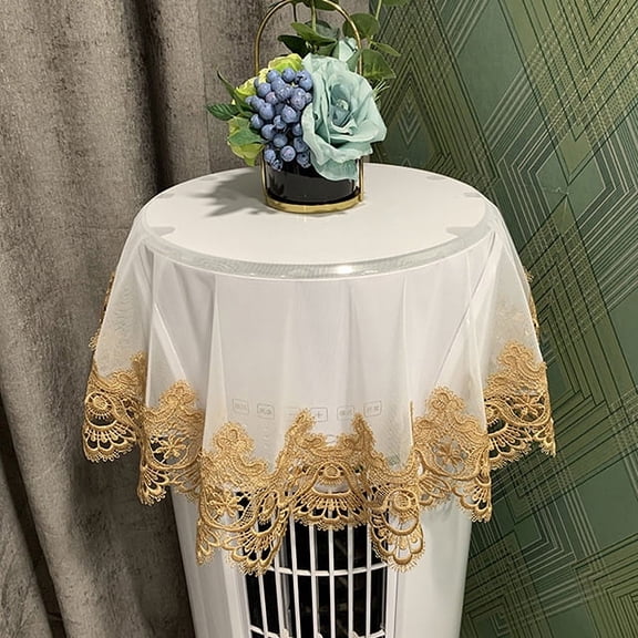 Lace Jacquard Tablecloth Macrame Round Doily Table Topper Decoration Cover for Home Dresser Scarf and Table Centerpiece