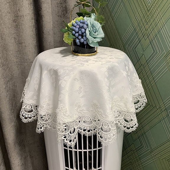 Lace Jacquard Tablecloth Macrame Round Doily Table Topper Decoration Cover for Home Dresser Scarf and Table Centerpiece