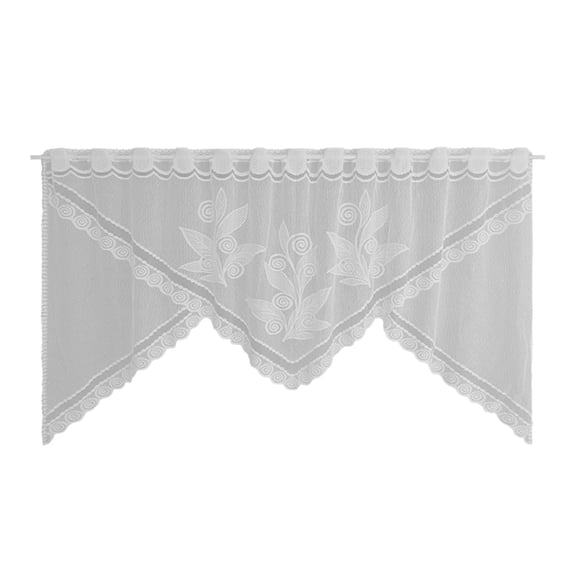Lace Kitchen Valance Curtain 71.7x39.8 inch – Thermal Insulating Tier Window Treatment for Kitchen, Bathroom, Cafe – Lightweight Polyester Sheer Swag