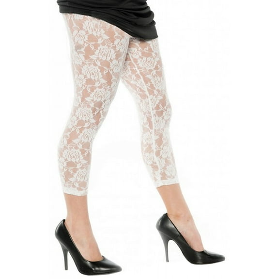 Lace Leggings - White Adult Hosiery - Large