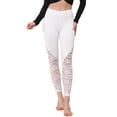 thumbnail image 1 of INSPIRE CHIC Women's Floral Lace Leggings High Waist Patchwork Skinny Pants White M, 1 of 7