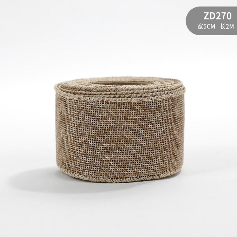Lace Linen Ribbons Deer Wired Edge Christmas Ribbon DIY Handcraft Gift ...