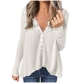 thumbnail image 1 of Lace Long Sleeve Tops Women Womens Long Sleeve Sweatshirt Solid Color Bubble Fall Loose Button Long Sleeve Sweatshirt, 1 of 5