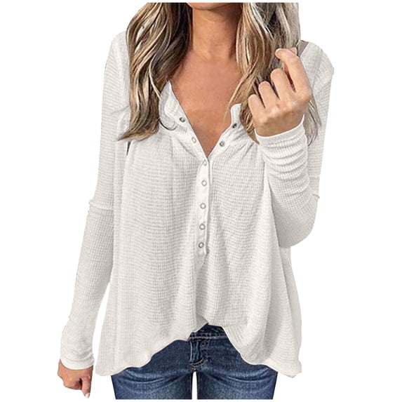 Lace Long Sleeve Tops Women Womens Long Sleeve Sweatshirt Solid Color Bubble Fall Loose Button Long Sleeve Sweatshirt