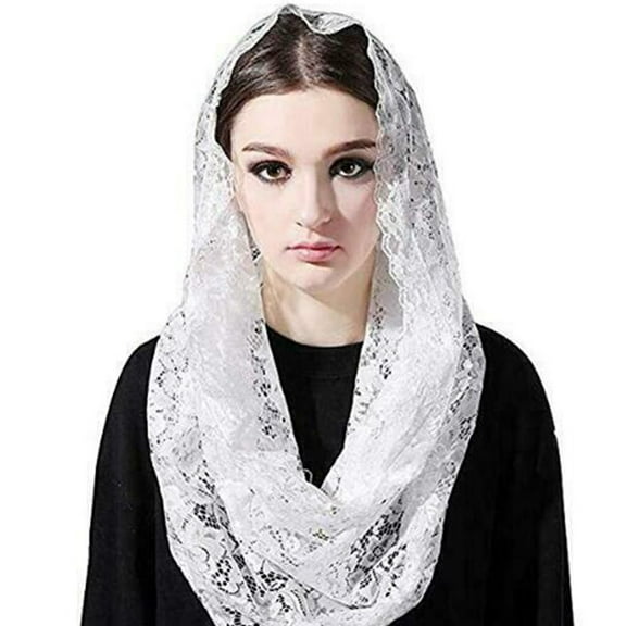 Lace Mantilla Catholic Church Chapel Veil Exquisite Flower Embroideries