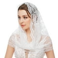 thumbnail image 1 of Lace Mantilla Floral Pattern Head Covering Catholic Church Infinity Veils Scarf, 1 of 9