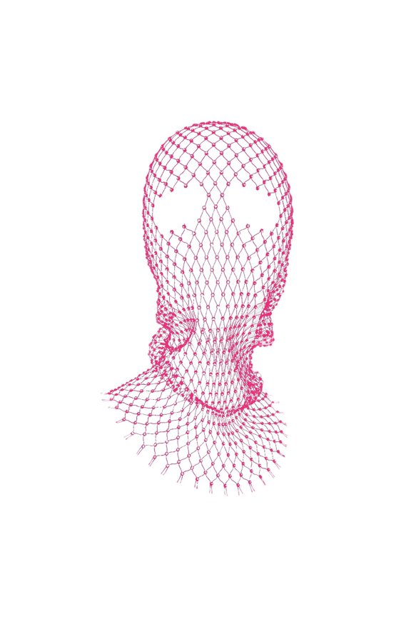 Lace Masquerade Headband Hair Full Face Party Black Headgear Mesh Headwear, Pink