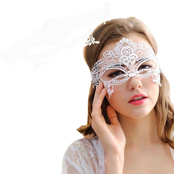 Lace Masquerade Mask Masquerade Mask for Women White Venetian Lace Design Masks for Masquerade Party for Halloween Party and Mardi Gras Events 1 Pack