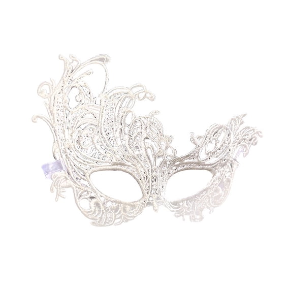 Lace Masquerade Mask for Women Hollow Halloween Costume Carnival Masks Party Evening Prom Ball Costumes Eye Covers Masks 1 PC white One Size