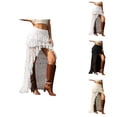 thumbnail image 1 of Lace Maxi Skirts for Women Y2k Western High Low Tiered Ruffle Skirt Renaissance Boho Fairy Skirt, 1 of 6