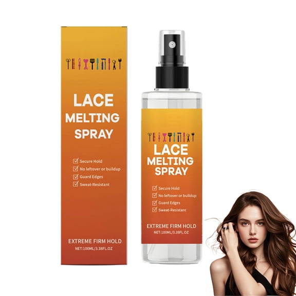 Lace Melting Spray for Wigs, Extreme Hold Adhesive Spray for Lace Frontals, Water-Resistant Fast Drying Wig Bond Spray (1 PC)