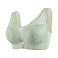 thumbnail image 1 of Lace No Underwire Bras for Women Comfort Stretchy Push up Tank Top Bra Full Coverage Supportive Minimizer Breathable Bralette, Green, 1 of 2