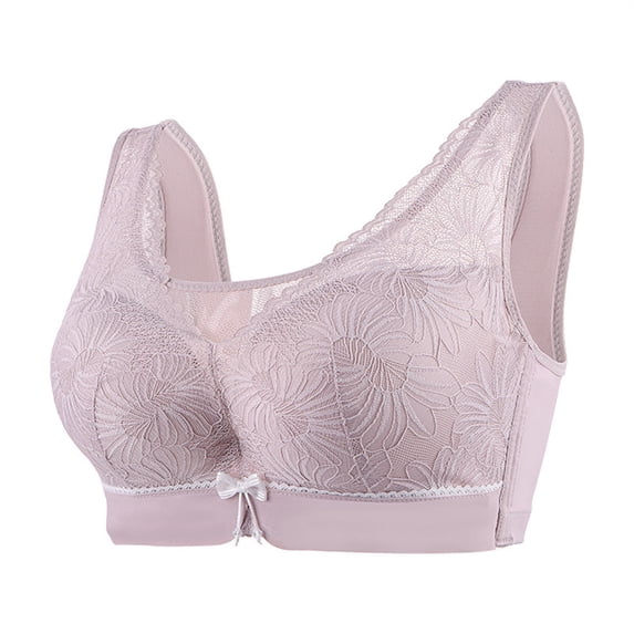 Lace No Underwire Bras for Women Comfort Stretchy Push up Tank Top Bra Full Coverage Supportive Minimizer Breathable Bralette, Purple
