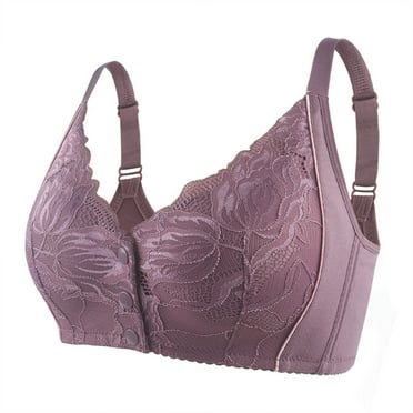 Lace Nursing Bra Women Convertible Bra Feature V-Neck Molded Bra Style W-1692 Purple L