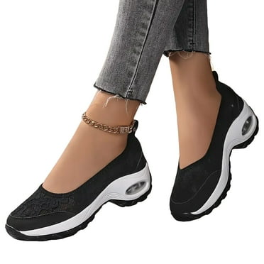 Lace Orthopedic Walking Shoes for Women 2025 Comfortable Platform Slip on Loafers Fashion Sneakers