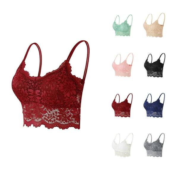 Lace Padded Bras for Women Seamless Wireless Comfortable Breathable Back Support Bralettes Everyday Bra