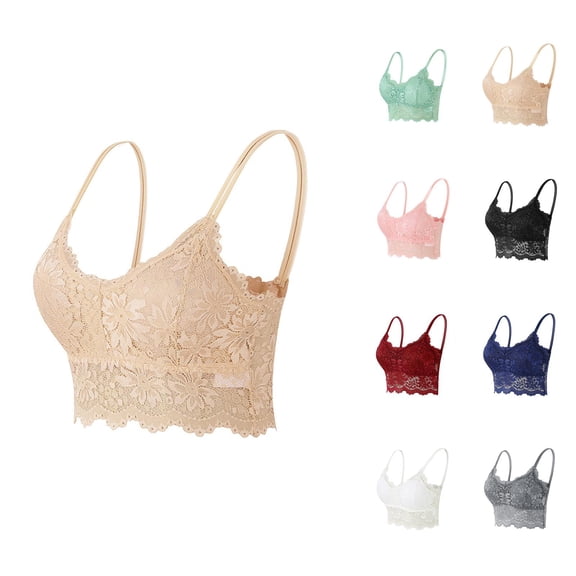 Lace Padded Bras for Women Seamless Wireless Comfortable Breathable Back Support Bralettes Everyday Bra