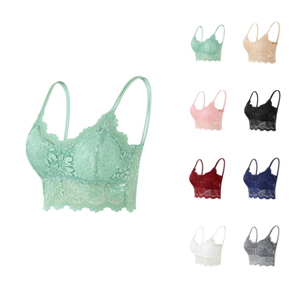 Lace Padded Bras for Women Seamless Wireless Comfortable Breathable Back Support Bralettes Everyday Bra